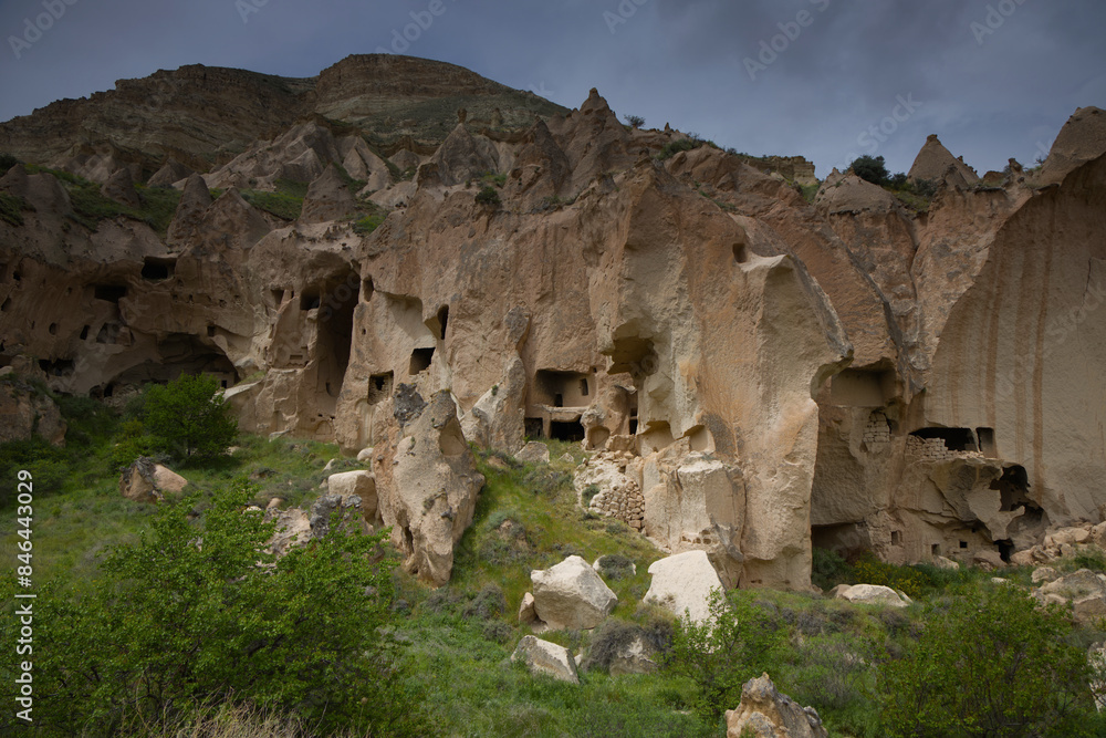 Beautiful rock formations of Zelve Valley. Cappadocia, Turkey Beautiful rock formations of Zelve Valley. Cappadocia, Turkey