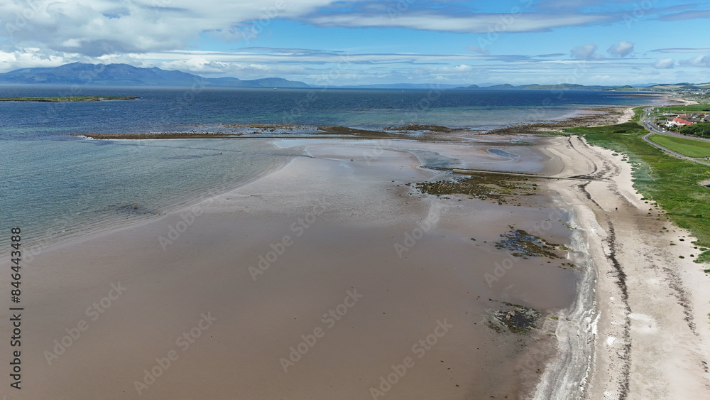 Aerial view of Ardrossan Coast, Scotland on a sunny day Aerial view of Ardrossan Coast, Scotland on a sunny day