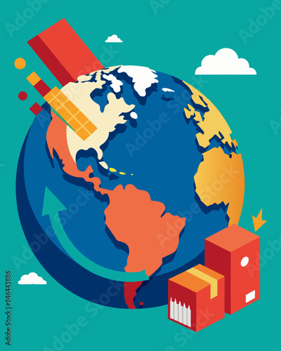 The impact of overproduction on international trade has been compounded by the ongoing global economic downturn exacerbating the issue even further.. Vector illustration