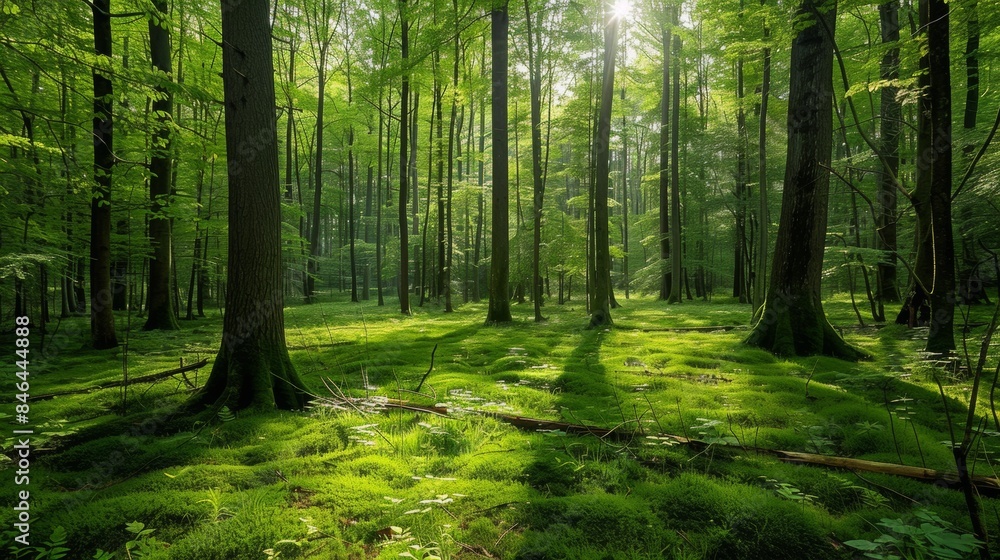 Fototapeta premium Shady Evergreen Forest