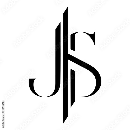 "JS" Monogram on white background