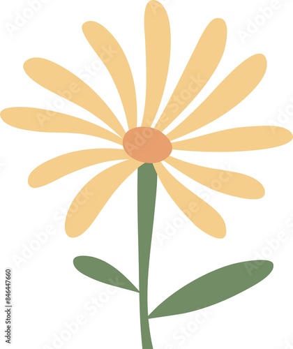 A yellow flower with green leaves