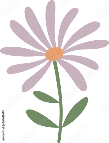 Decoration flower with green leaves