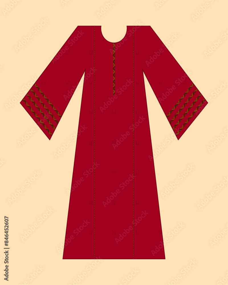 Summer Vector illustration of Long ethnic frock maxi prom dress details for various occasions events,lady fashion party frock silhouette of casual summer lawn dress,colorful printed textile cloth Summer Vector illustration of Long ethnic frock maxi prom dress details for various occasions events,lady fashion party frock silhouette of casual summer lawn dress,colorful printed textile cloth