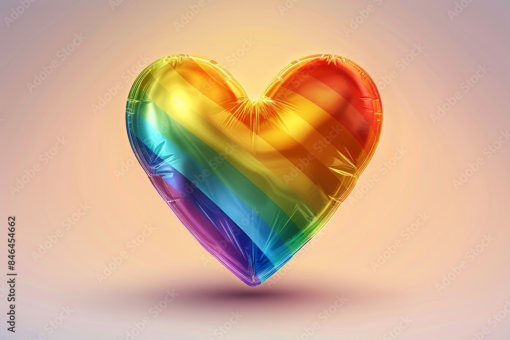 Rainbow colored heart shining with a glossy finish, symbolizing love, diversity, and pride with vibrant and colorful hues, ideal for celebratory themes Rainbow colored heart shining with a glossy finish, symbolizing love, diversity, and pride with vibrant and colorful hues, ideal for celebratory themes