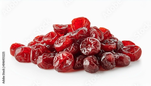 Dried red cherry on white background