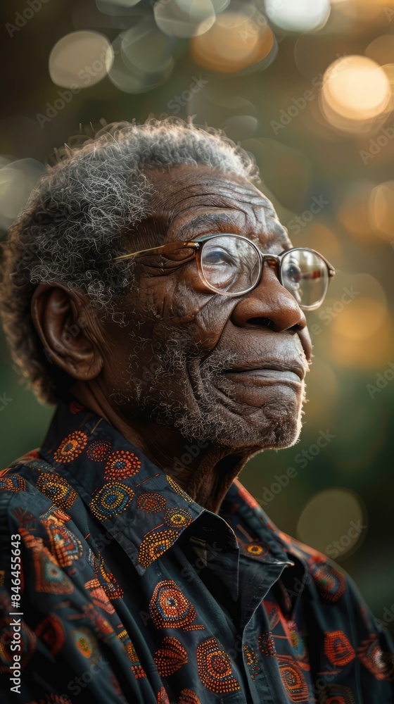 Senior man in glasses looking up thoughtfully. Senior man in glasses looking up thoughtfully.