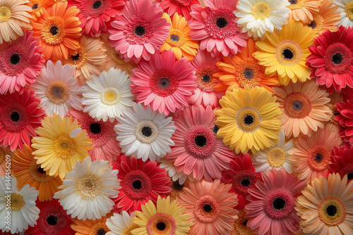 Generative AI Image of Colorful Chamomile Daisy Flowers Pattern Background in Spring Season