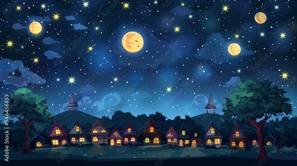 Fototapeta premium Starry Night Sky in the Countryside