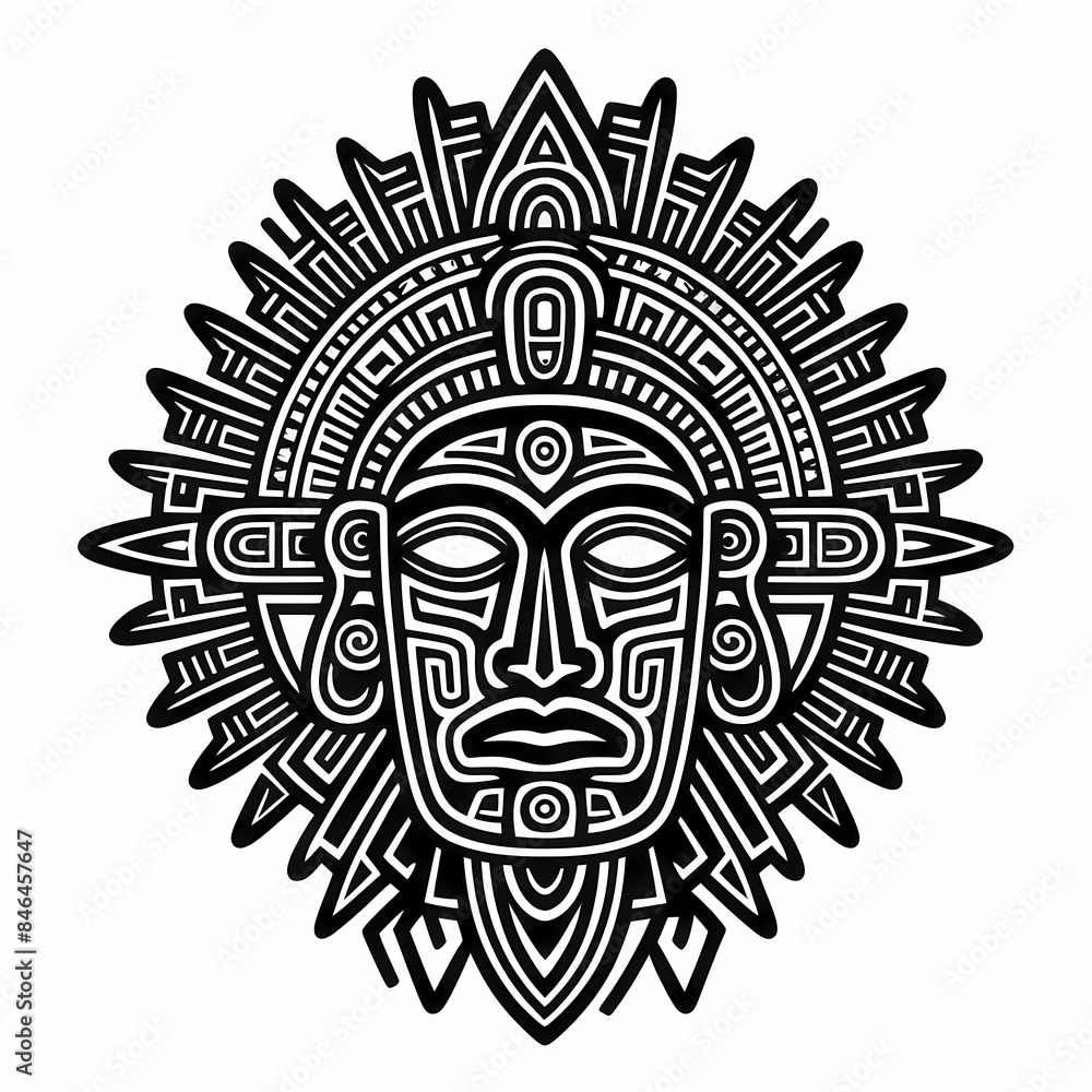 Fototapeta premium design inspired by ancient mystique of Aztec symbolism! designs capture the essence of their rich cultural heritage, perfect for t-shirts, business cards, and Central American tourism.