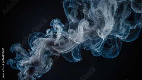Beautiful abstract illustration smoke on black background 