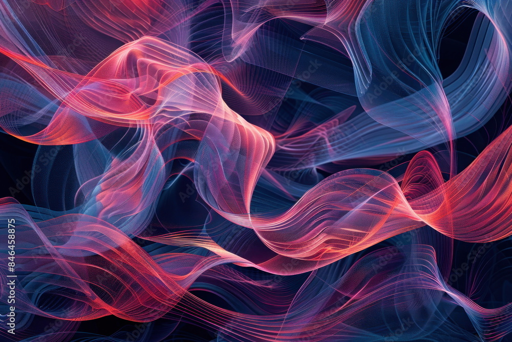 Fototapeta premium abstract background, red and blue color, wave wallpaper, patterns lines and swirling shape