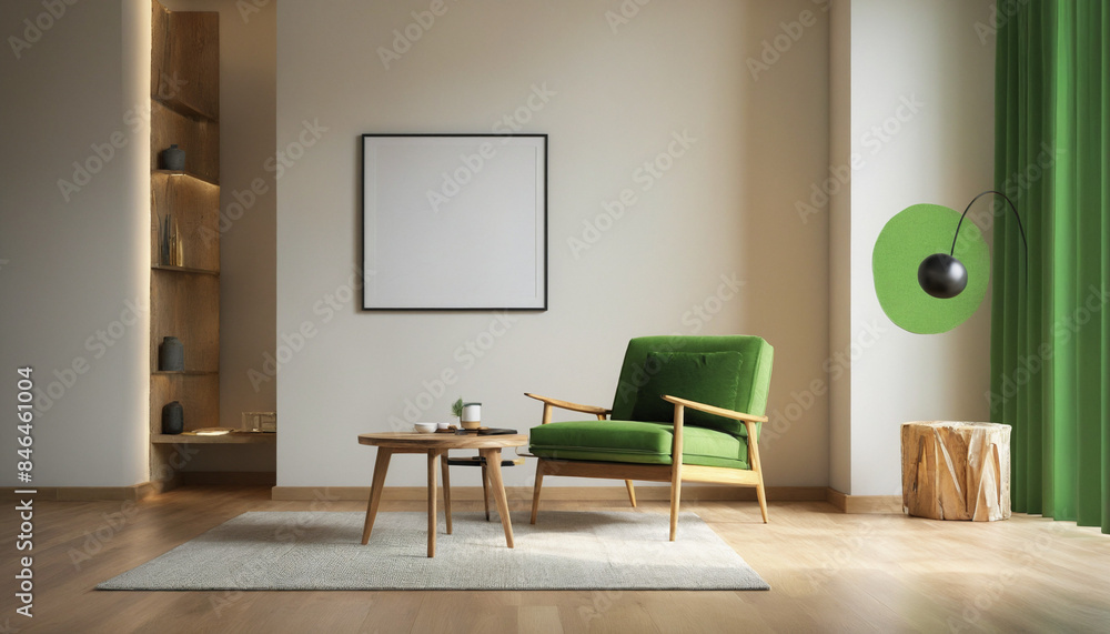 Interior design of living room with Picture mockup for your art. Interior design of living room with Picture mockup for your art.