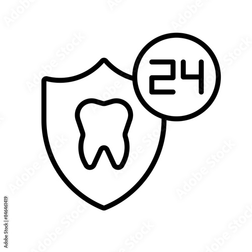 Dental Protection 24 Hours Icon Ideal for Oral Health and Dental Care Themes