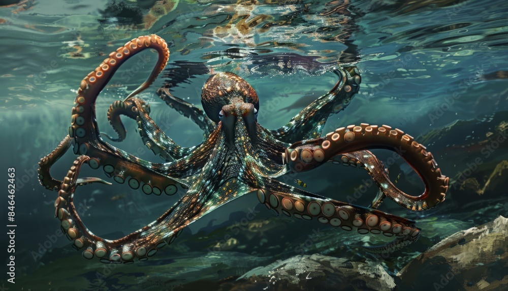 Exploring the Depths: A Close Look at the Common Octopus (Octopus vulgaris) in its Natural Habitat - Exploring the Depths: A Close Look at the Common Octopus (Octopus vulgaris) in its Natural Habitat -