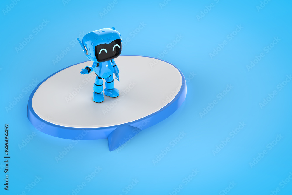 Personal assistant robot chat with speech bubble Personal assistant robot chat with speech bubble