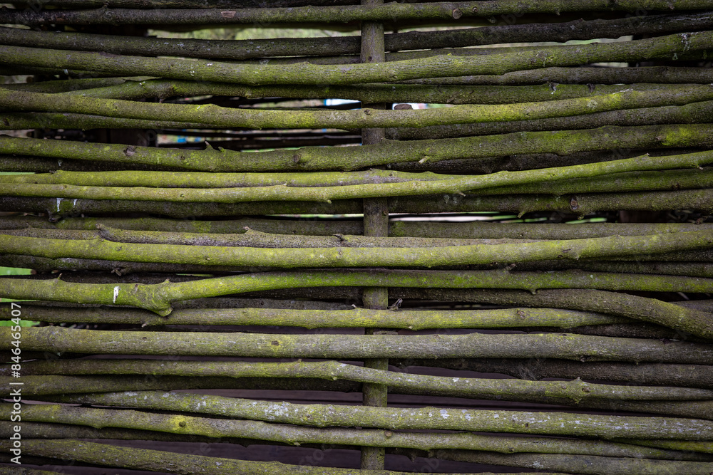 ancient house wall made of twigs of tree branches ancient house wall made of twigs of tree branches