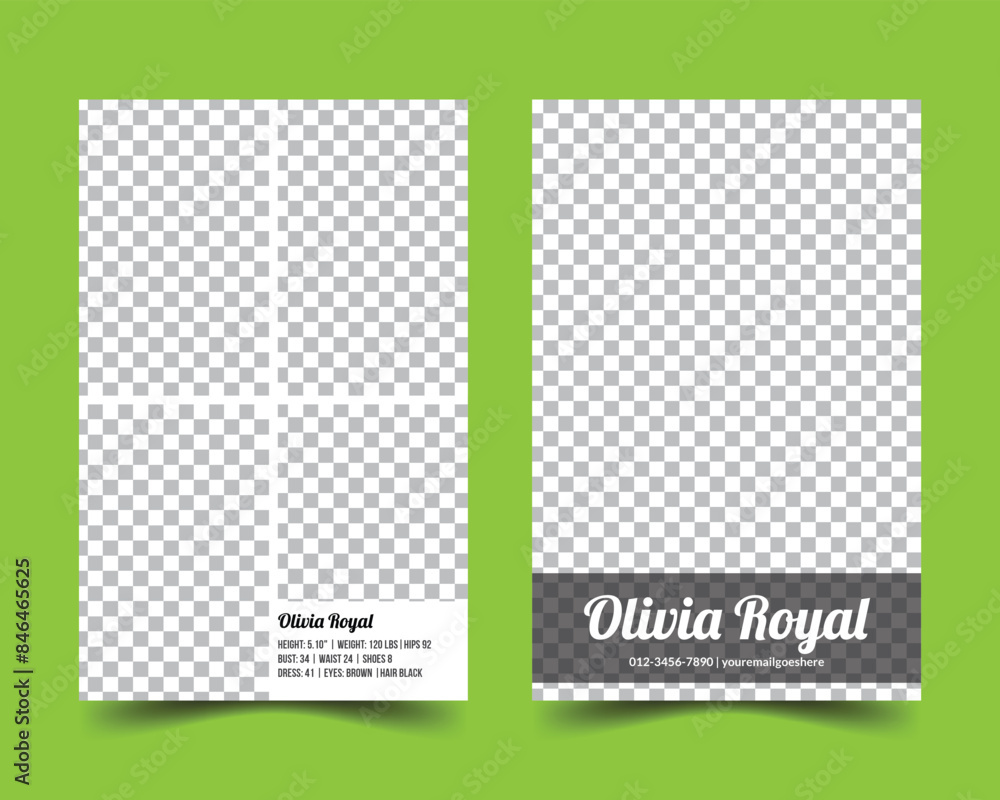 Photos Vector modeling comp card