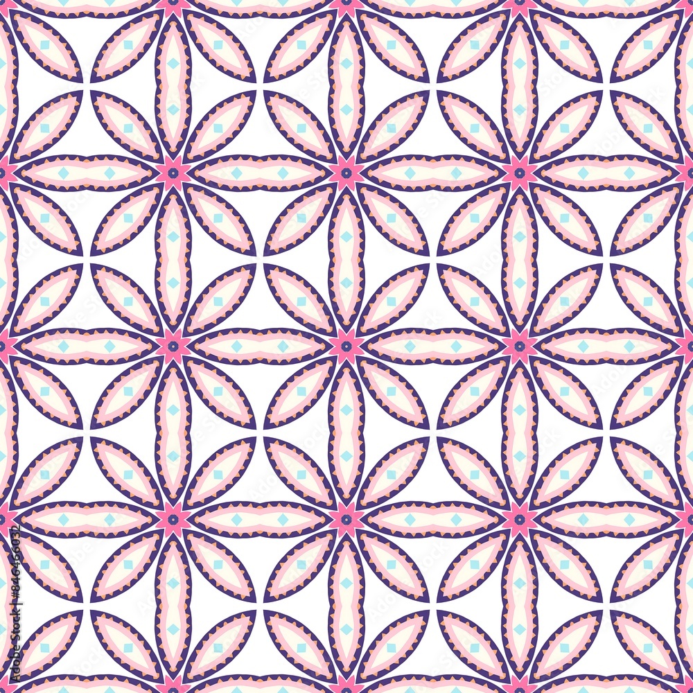 an abstract geometric pattern with leaves and circles on white background an abstract geometric pattern with leaves and circles on white background