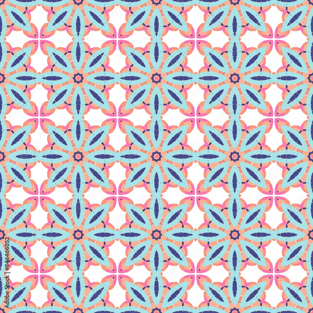 the abstract pattern of stars and hearts is repeated in blue, pink and yellow the abstract pattern of stars and hearts is repeated in blue, pink and yellow