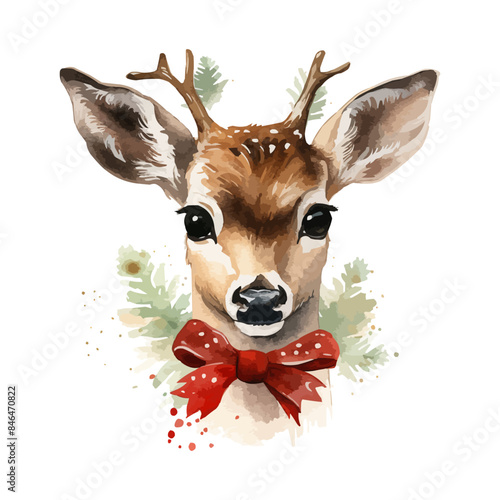 watercolor deer christmas clipart for graphic resources