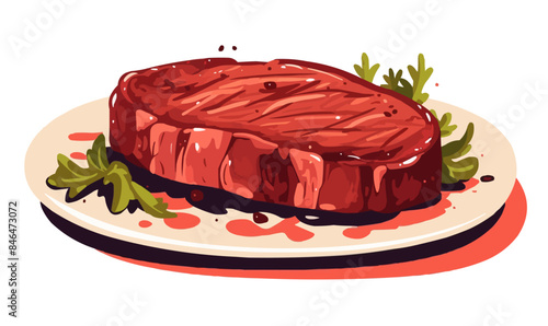 steak vector flat minimalistic asset isolated vector style illustration