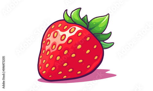 Strawberry vector flat minimalistic isolated vector style illustration