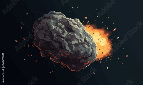 asteroid vector flat minimalistic isolated vector style illustration