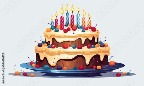 birthday cake isolated vector style
