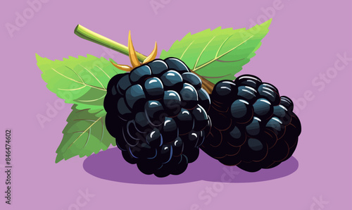 Blackberry vector flat minimalistic isolated vector style illustration