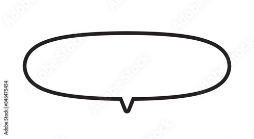 丸いふきだし　下　横長　モノクロ　白黒　線画　シンプル　イラスト　素材