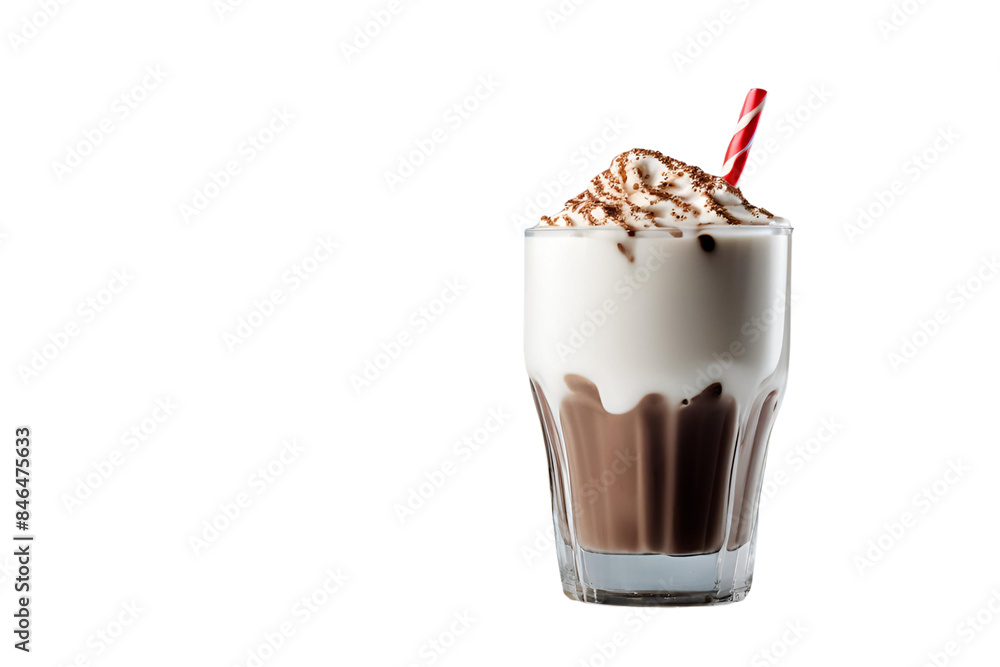 Milkshake glass on transparent background design Milkshake glass on transparent background design