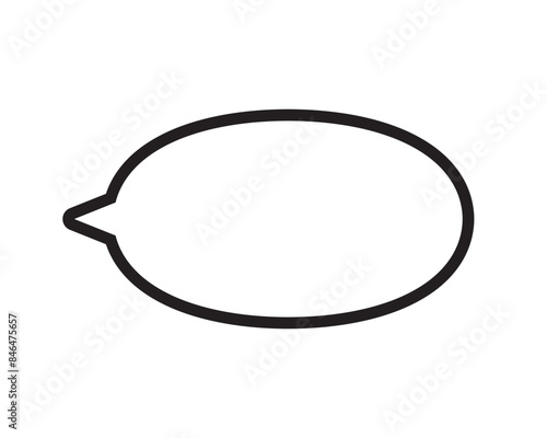 丸いふきだし　左　モノクロ　白黒　線画　シンプル　イラスト　素材