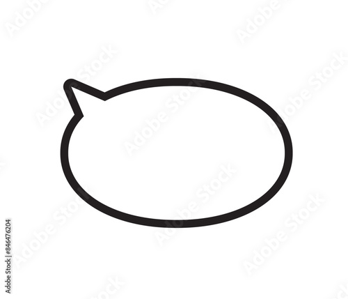 丸いふきだし　左上　モノクロ　白黒　線画　シンプル　イラスト　素材