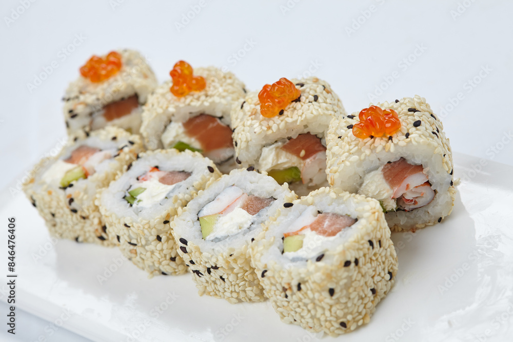 tasty sushi on the white tasty sushi on the white