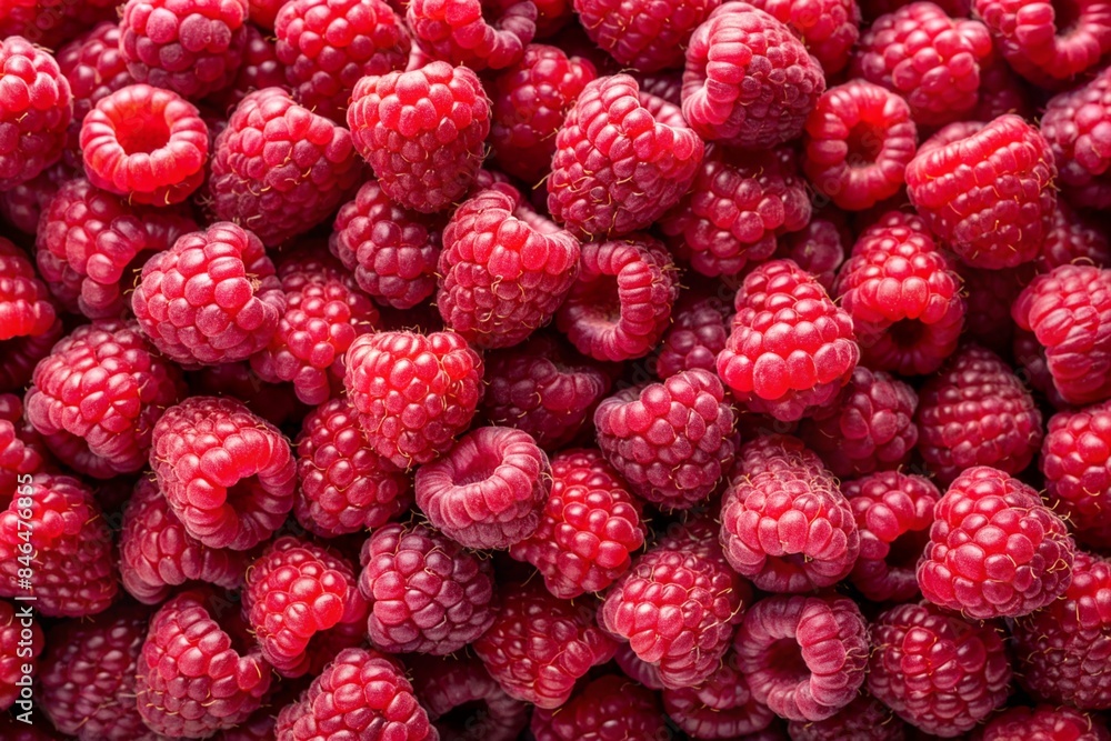 AI generated illustration of high quality standard size raspberries AI generated illustration of high quality standard size raspberries