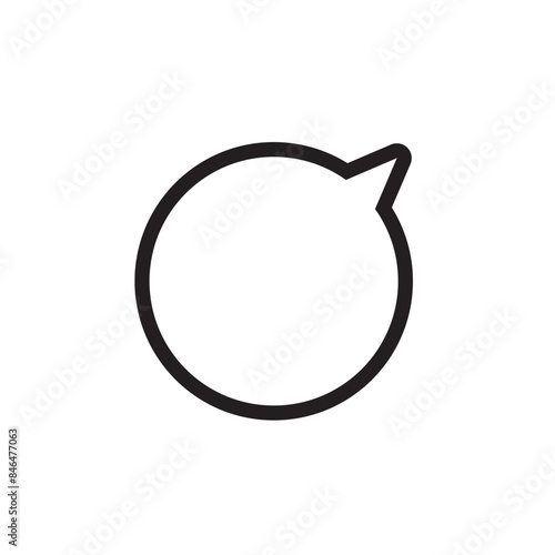 丸いふきだし　右上　モノクロ　白黒　線画　シンプル　イラスト　素材