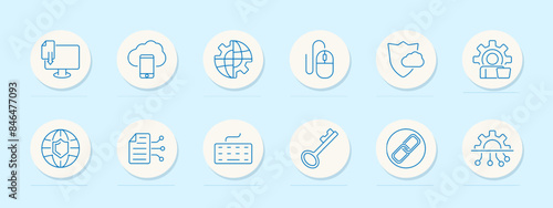 Agriculture set icon. Windmill, shovel, apple, barn, pumpkin, and scarecrow. Farming, gardening, rural life concept.