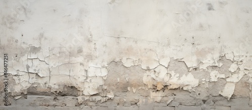 Weathered brick wall with cracks and concrete joints revealing white salt residue serves as a picturesque backdrop for a copy space image