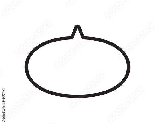 丸いふきだし　上　モノクロ　白黒　線画　シンプル　イラスト　素材