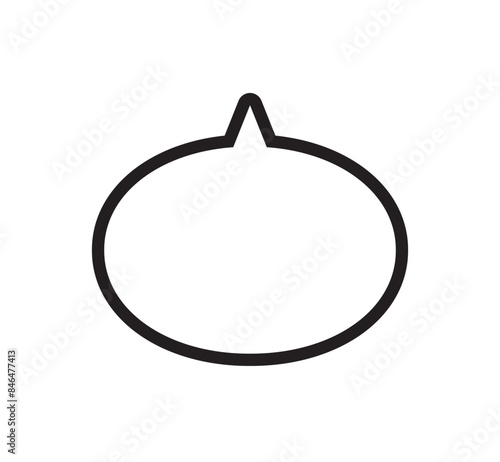 丸いふきだし　上　モノクロ　白黒　線画　シンプル　イラスト　素材