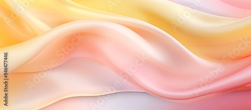 Copy space image of a silky background with pastel tones in pink and yellow colors