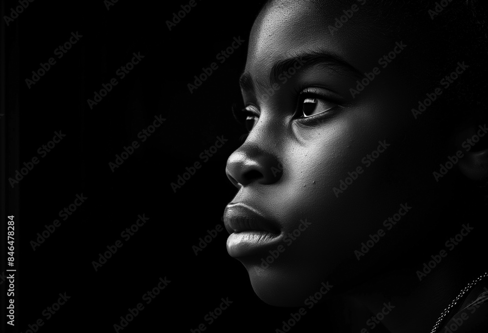 Reflective Portrait of a Young Boy. AI Generated Photo Reflective Portrait of a Young Boy. AI Generated Photo