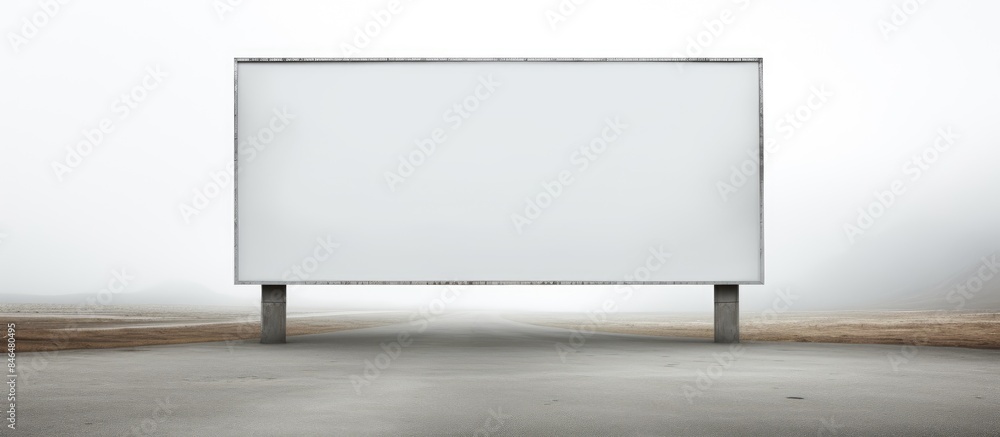 Isolated on a white background there is a blank billboard with enough empty space for an advertisement. copy space available Isolated on a white background there is a blank billboard with enough empty space for an advertisement. copy space available