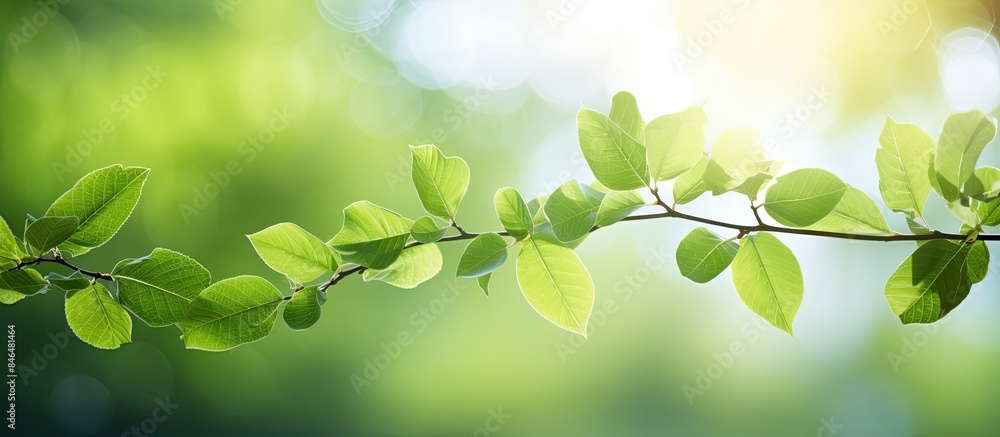 Obraz premium The nature background features a close up image of vibrant leaves with a bokeh effect created by the backlighting Ample copy space is available