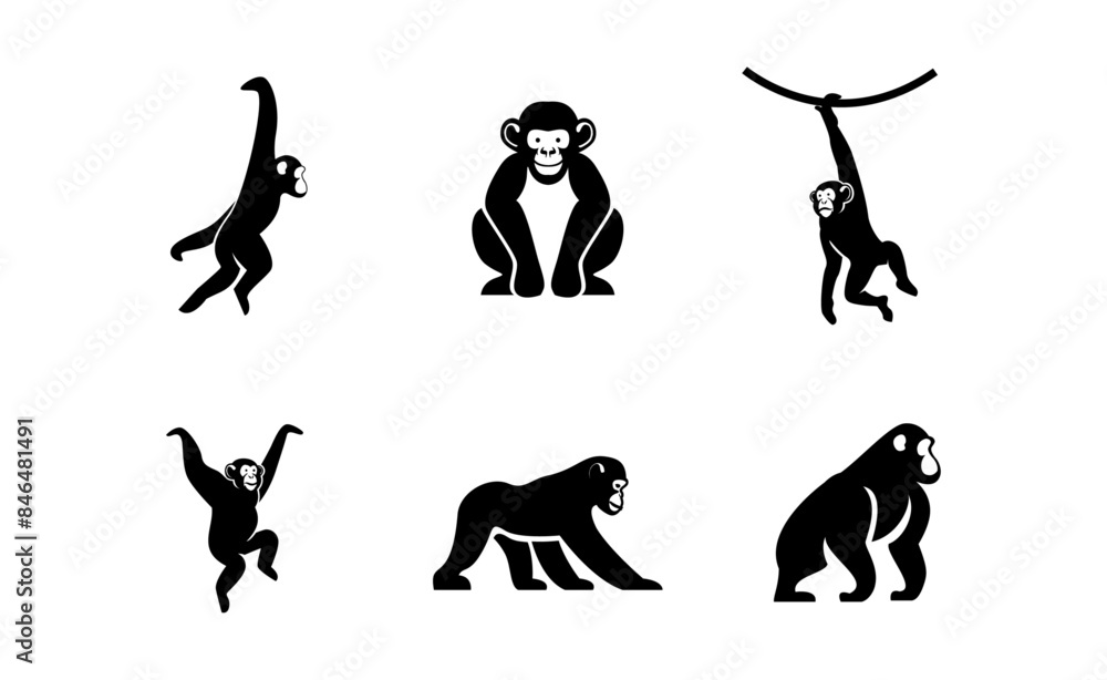 Fototapeta premium Chimpanzee Logo icon design illustration