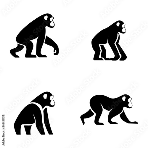 Chimpanzee Logo icon design illustration