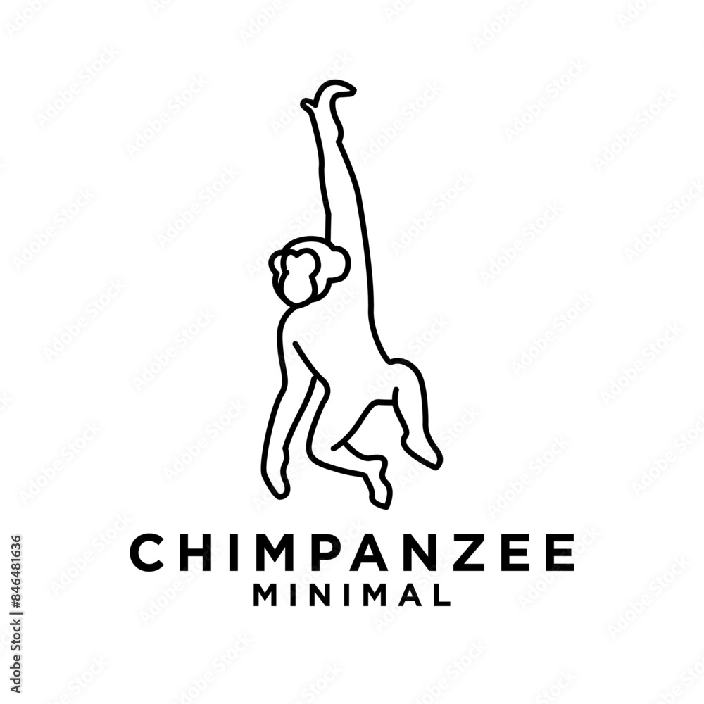Chimpanzee Line Logo icon design illustration Chimpanzee Line Logo icon design illustration