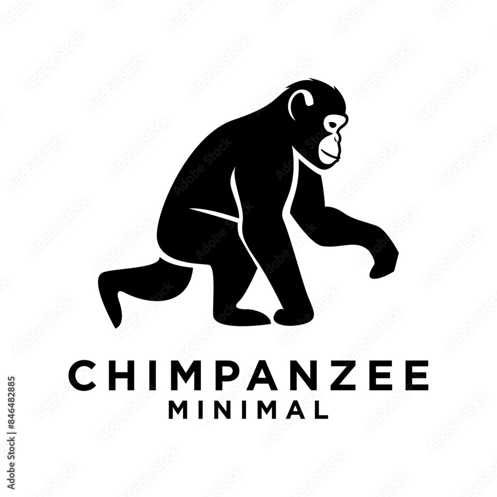Chimpanzee Logo icon design illustration Chimpanzee Logo icon design illustration