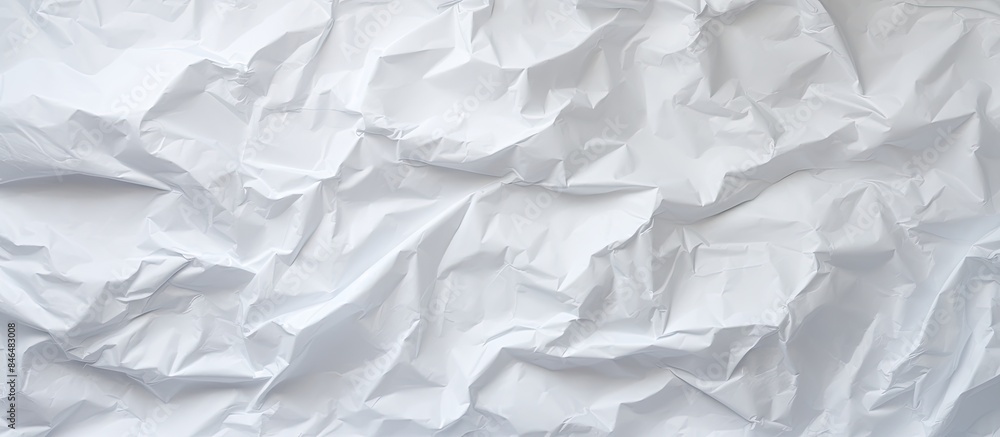 Fototapeta premium The white crumpled paper creates an interesting and textured background perfect for a copy space image